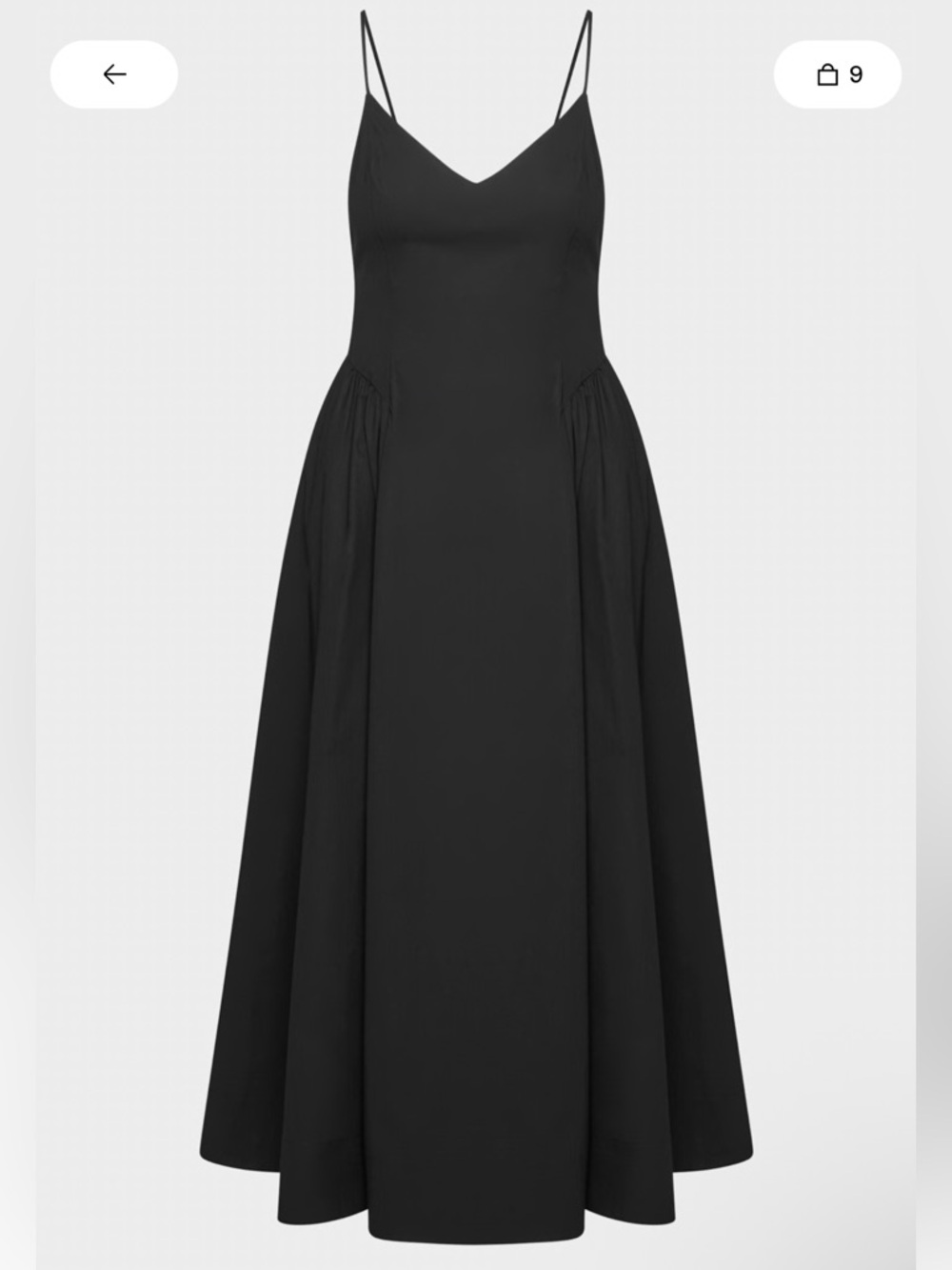 Aritzia Black Spaghetti-Strap Midi Dress - Picture 5 of 9